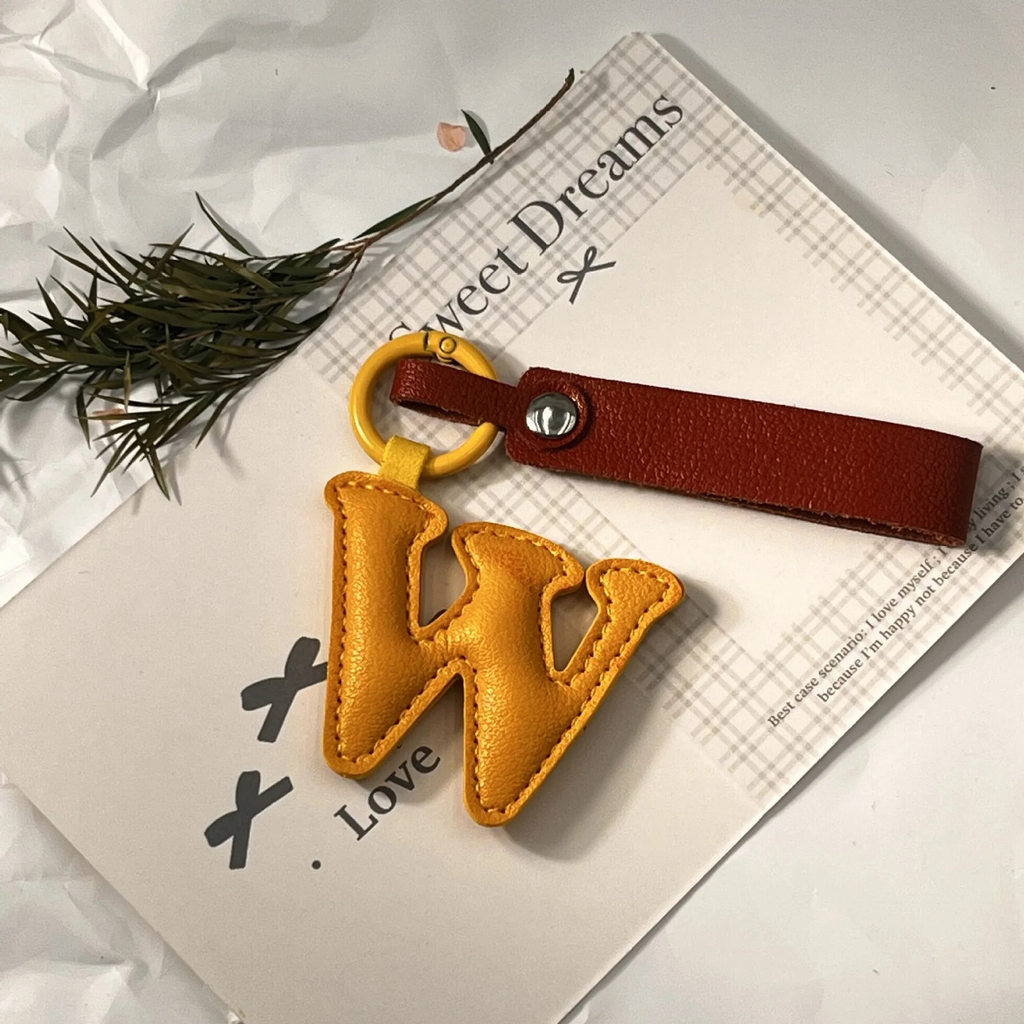 Darling Vegan Leather Initial Keychain