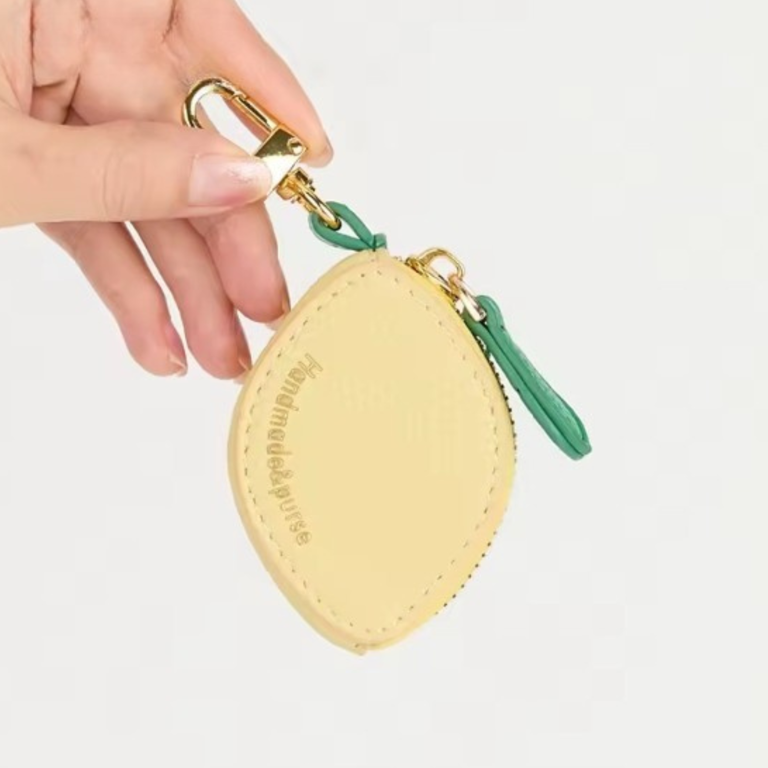 Vegan Leather Lemon Keychain