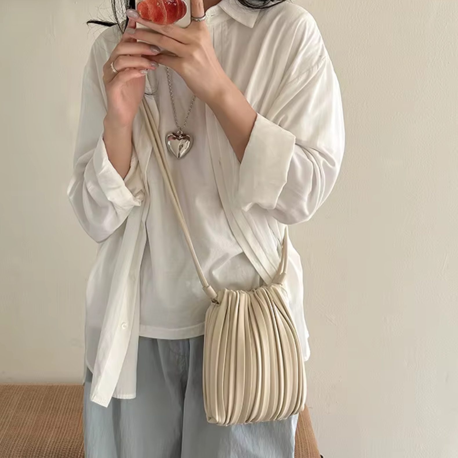Pleated Nori Crossbody