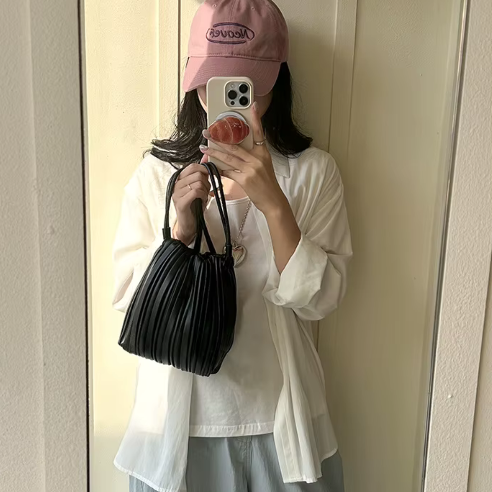 Pleated Nori Crossbody