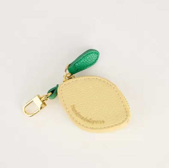 Vegan Leather Lemon Keychain