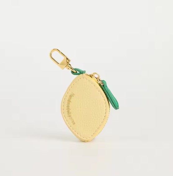 Vegan Leather Lemon Keychain