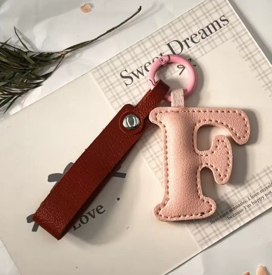 Darling Vegan Leather Initial Keychain