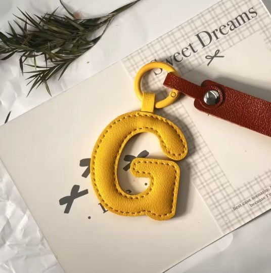 Darling Vegan Leather Initial Keychain
