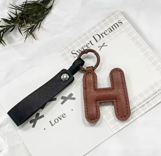 Darling Vegan Leather Initial Keychain