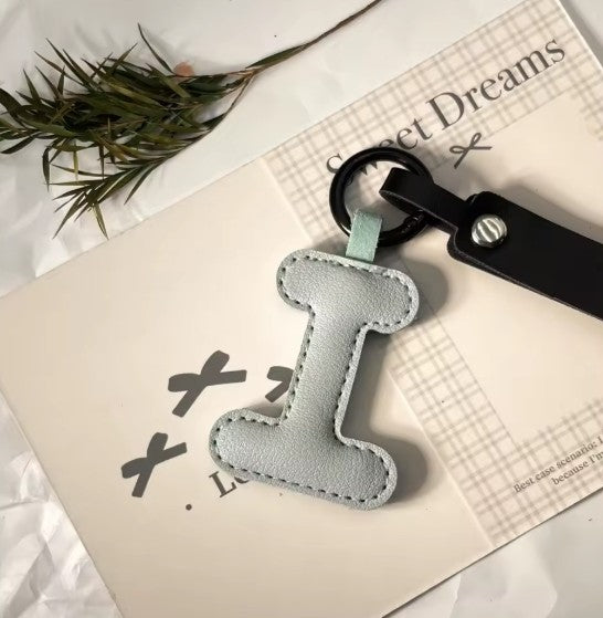 Darling Vegan Leather Initial Keychain