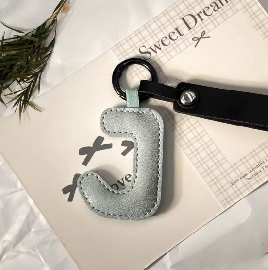 Darling Vegan Leather Initial Keychain