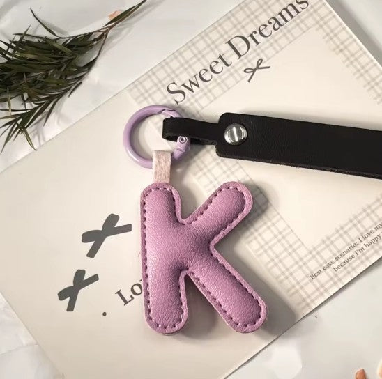 Darling Vegan Leather Initial Keychain