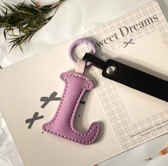 Darling Vegan Leather Initial Keychain