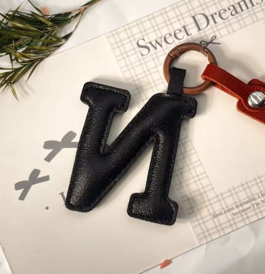 Darling Vegan Leather Initial Keychain