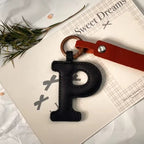 Darling Vegan Leather Initial Keychain
