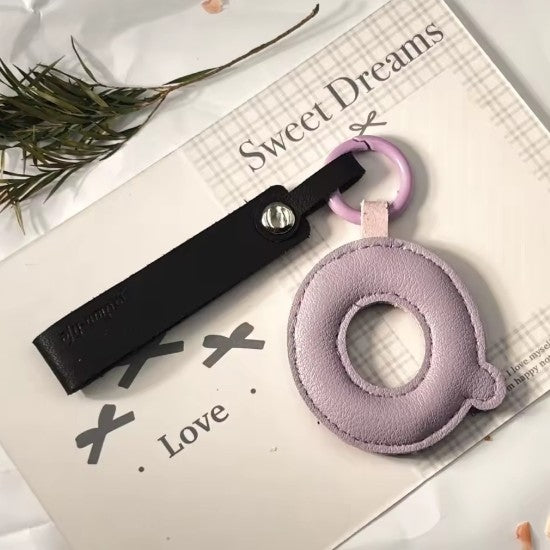 Darling Vegan Leather Initial Keychain