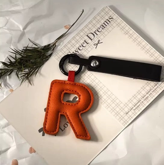 Darling Vegan Leather Initial Keychain