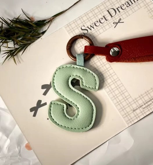 Darling Vegan Leather Initial Keychain