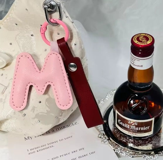 Darling Vegan Leather Initial Keychain