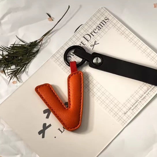 Darling Vegan Leather Initial Keychain