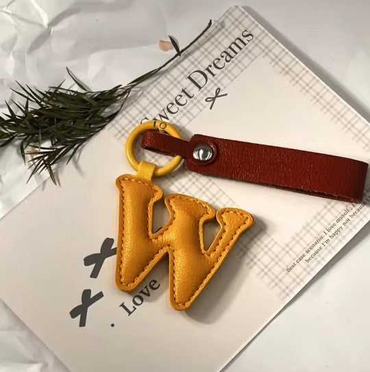 Darling Vegan Leather Initial Keychain