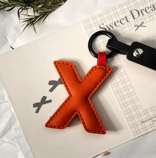 Darling Vegan Leather Initial Keychain