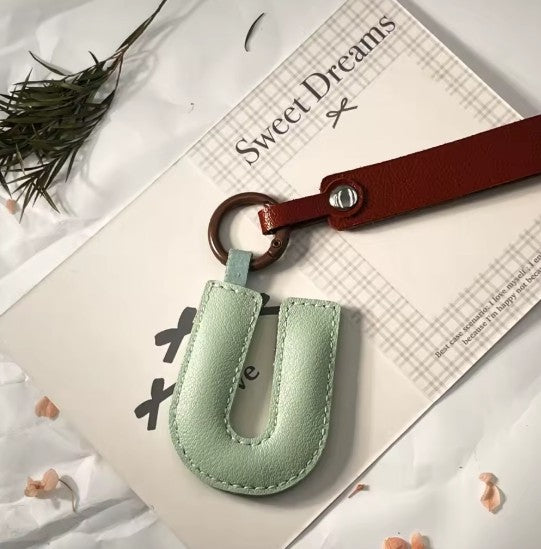 Darling Vegan Leather Initial Keychain