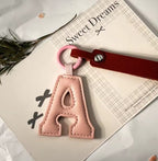 Darling Vegan Leather Initial Keychain