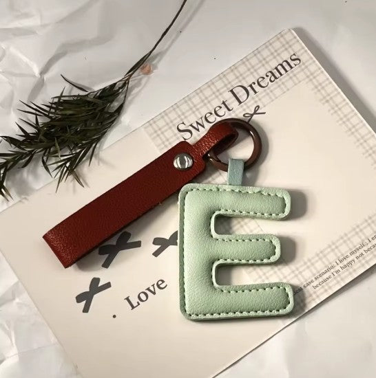 Darling Vegan Leather Initial Keychain