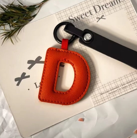 Darling Vegan Leather Initial Keychain