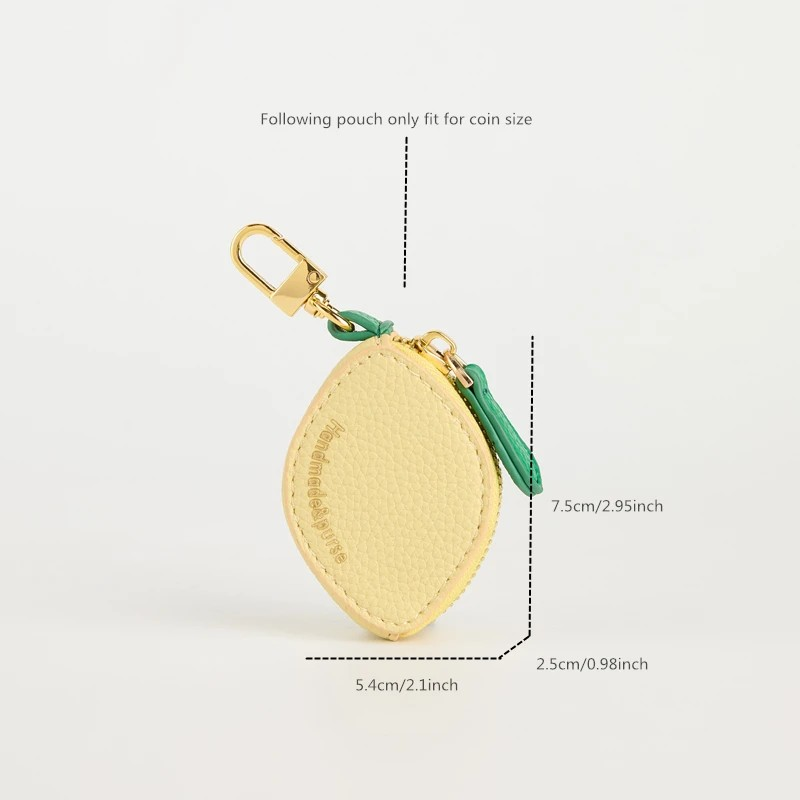 Vegan Leather Lemon Keychain