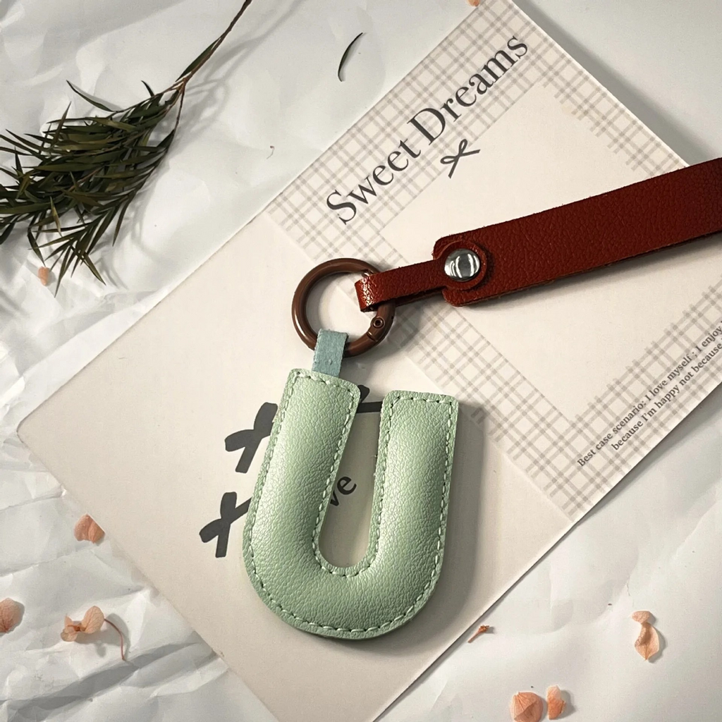 Darling Vegan Leather Initial Keychain