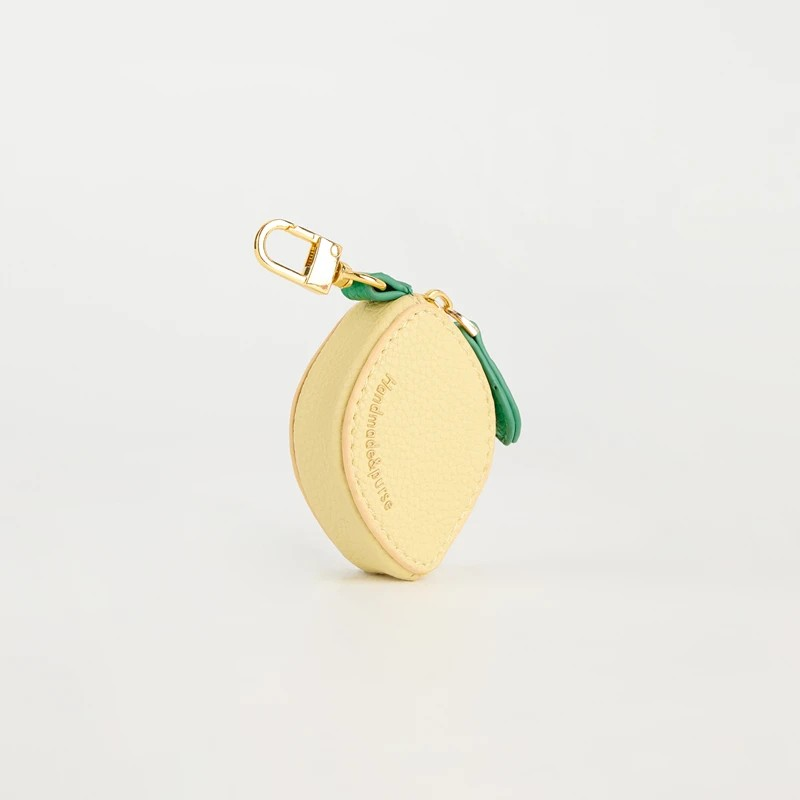 Vegan Leather Lemon Keychain