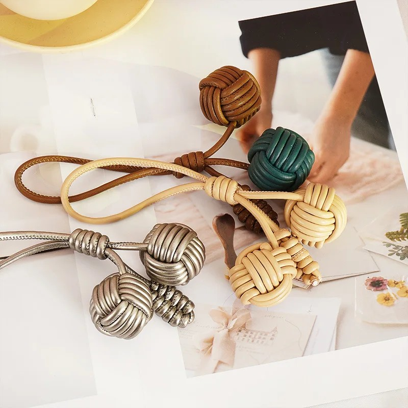 Klein Braided Leather Bag Charm