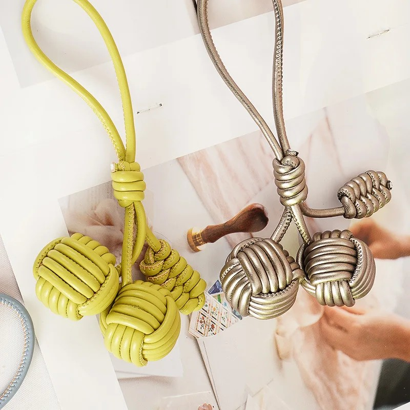 Klein Braided Leather Bag Charm