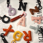 Darling Vegan Leather Initial Keychain