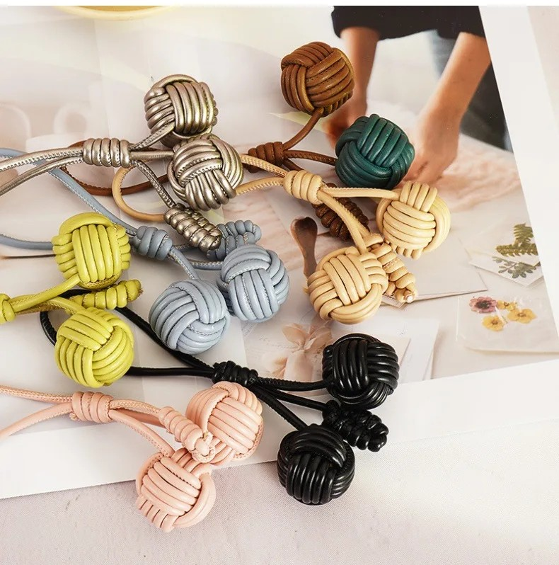 Klein Braided Leather Bag Charm