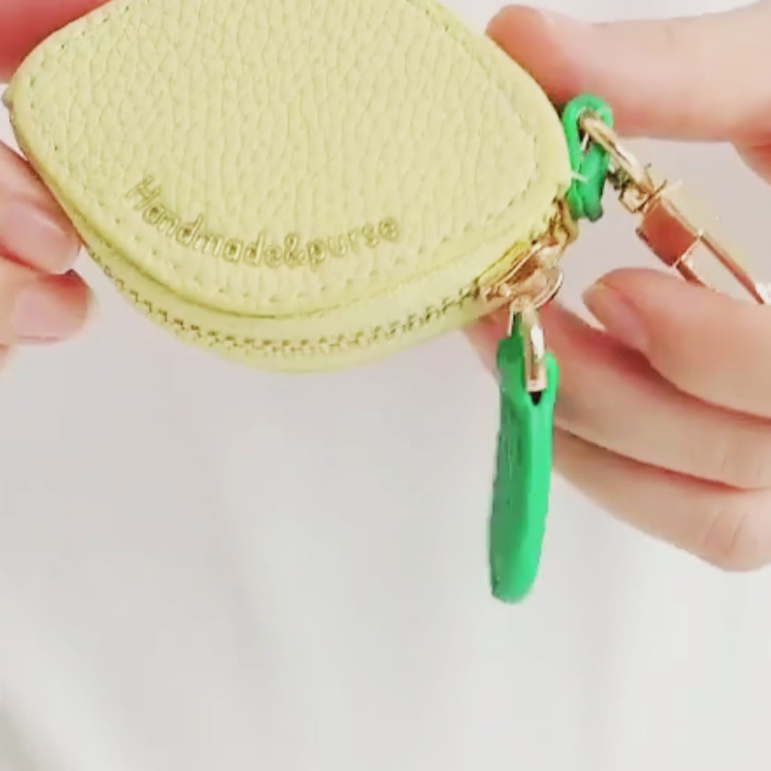 Vegan Leather Lemon Keychain