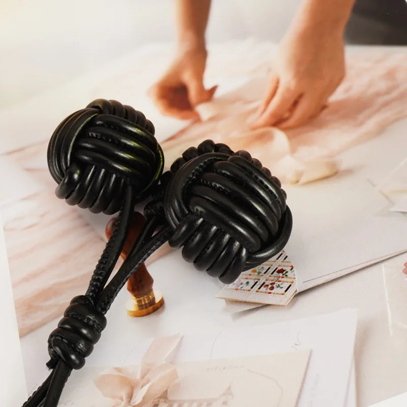 Klein Braided Leather Bag Charm