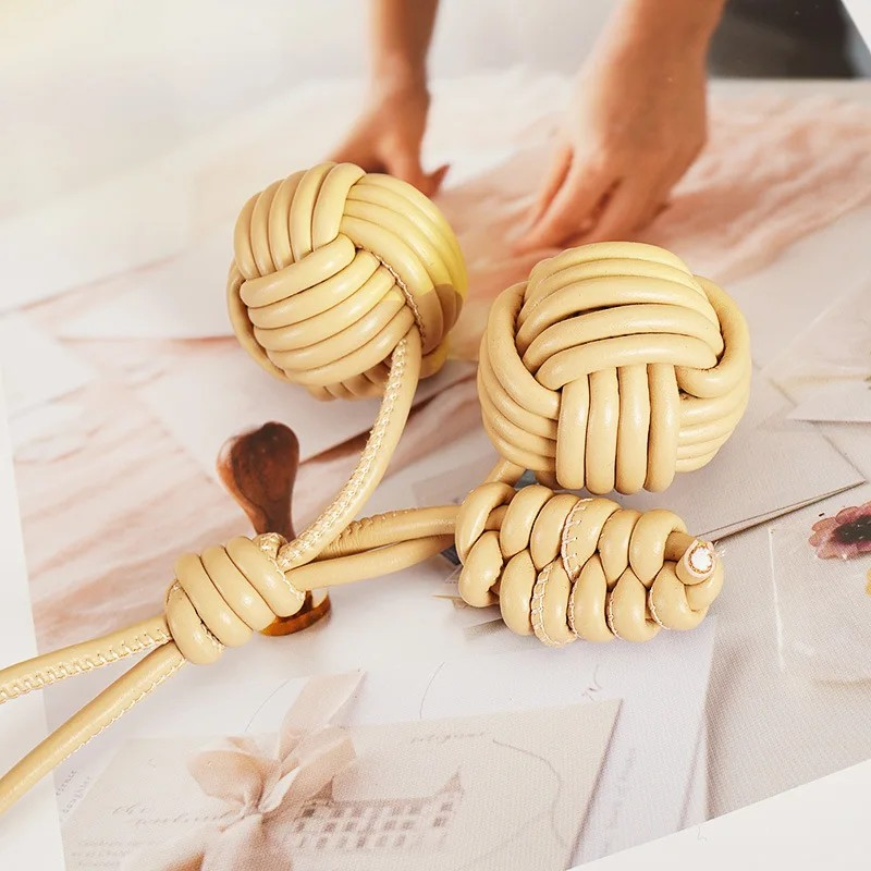 Klein Braided Leather Bag Charm
